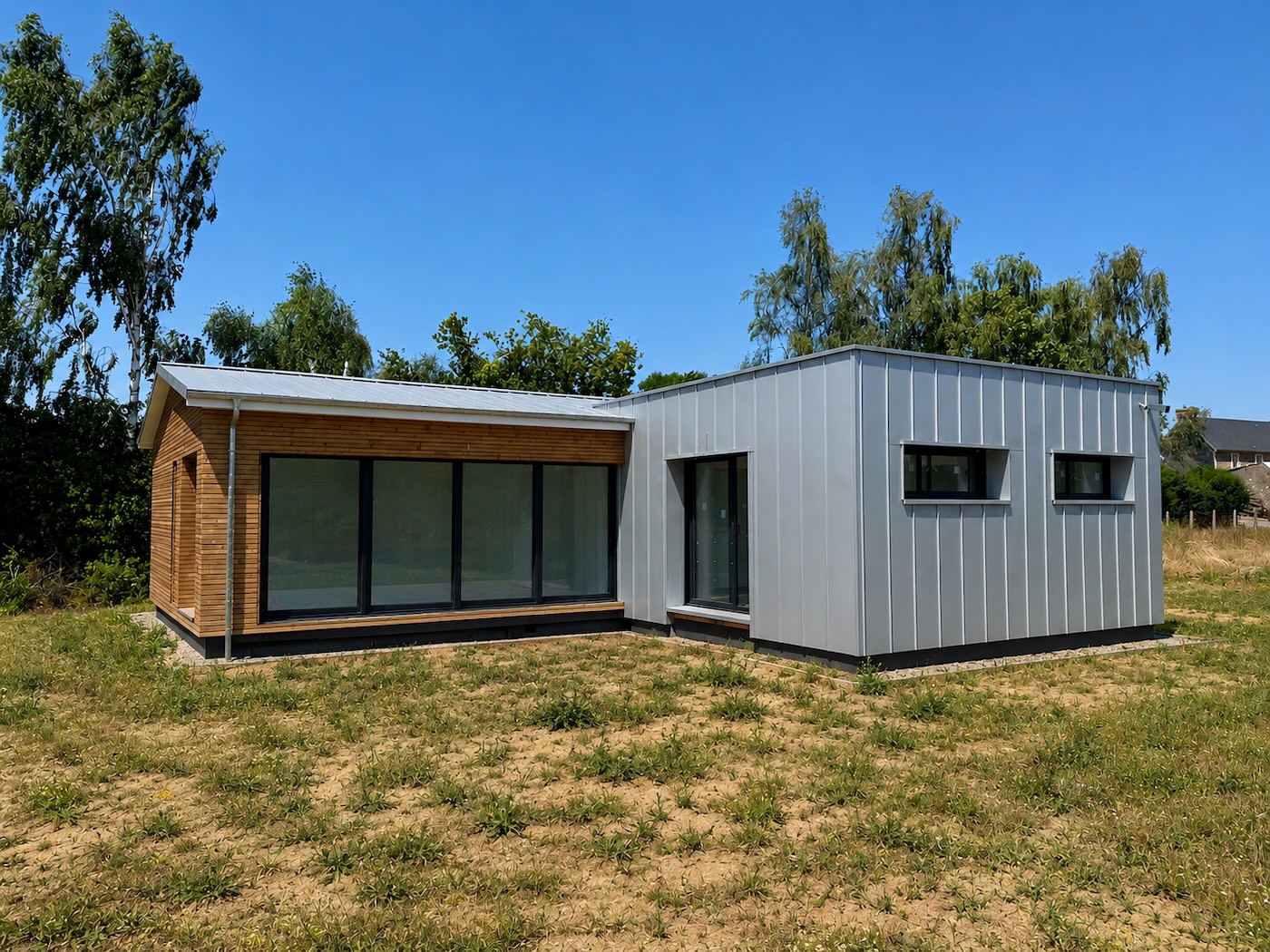 Maison container de 113 m² en L à Maisoncelles-Pelvey